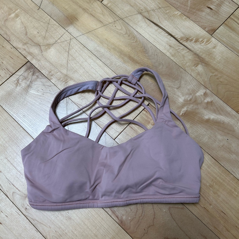 lululemon athletica Mauve Pink Strappy Back Sports Bra